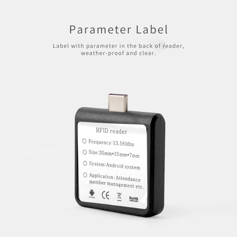 Sagedus 13,56 MHz Android-telefoni mikrokiibi RFID-lugeja 6
