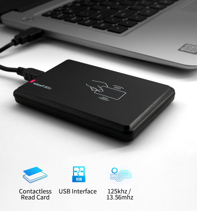 Lauaarvuti kontaktivaba USB RFID-kaardilugeja 125 kHz kaartidele ja siltidele 2