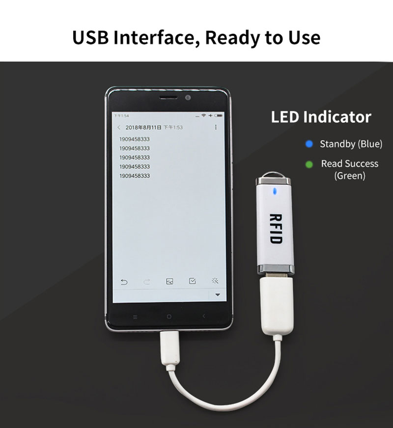 USB-kujuline RFID-minikaardilugeja 5