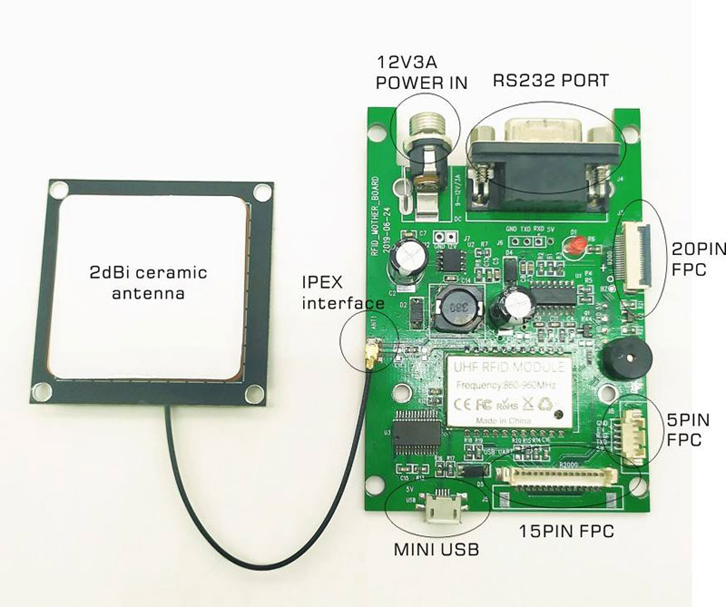Ühekanaliline RFID-lugeri moodul UHF raadiosagedustuvastusega mobiiltelefoni arvutisse sisseehitatud UHF-kaardilugeja moodul3