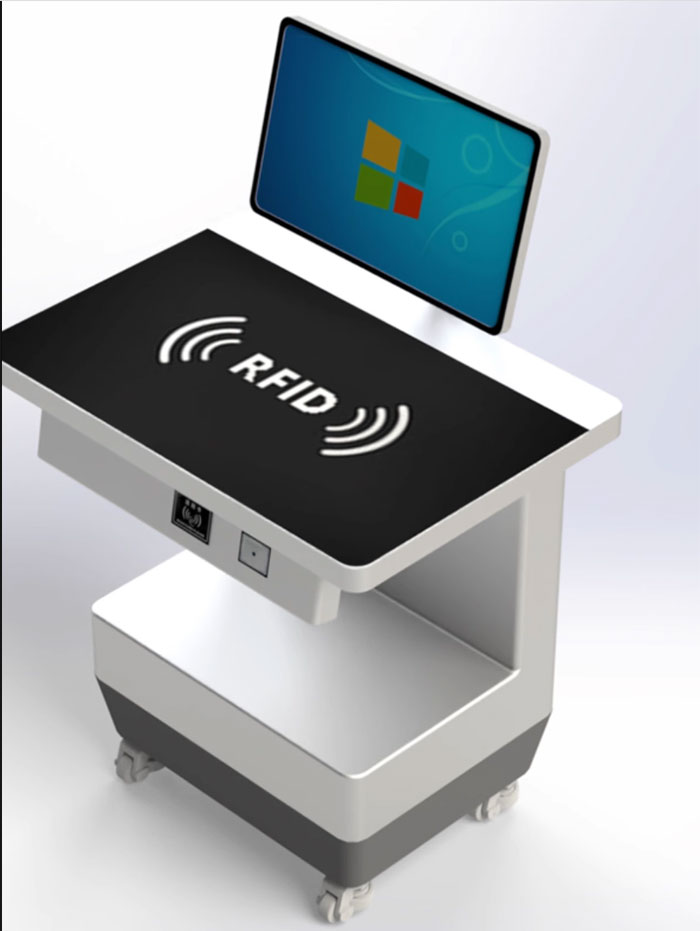 RFID vertikaalne tööjaam iseteeninduslik laenutus- ja tagastamisautomaat iseteenindusterminal UHF vertikaalne lugemis- ja arveldusplatvorm tootja 2
