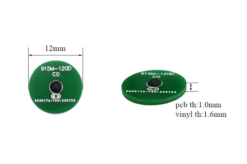 12 mm kõrge temperatuurikindel UHF-silt trükkplaadi materjal RFID elektroonilise sildi protokoll ISO/IEC18000-6